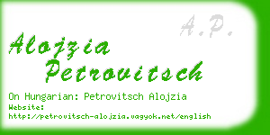 alojzia petrovitsch business card